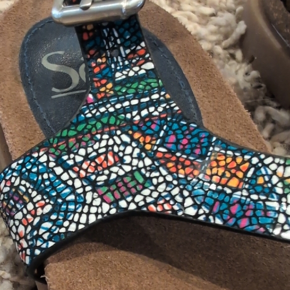 Sofft Black and Brown Sandals with Braided Straps - Picture 3 of 6